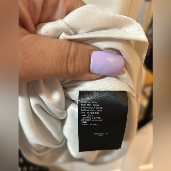 🔥Bebe fitted white, black&cream color block dress-size L - Picture 13 of 16